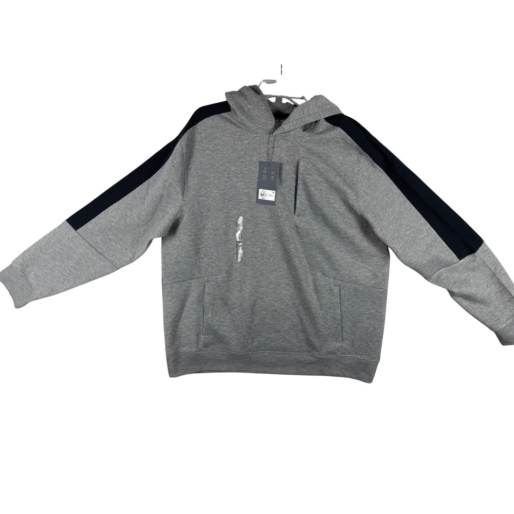 VRST Mens XL Pinnacle Fleece Hoodie Mid Grey Heather Black VRST-S24-HT-LS3 NEW